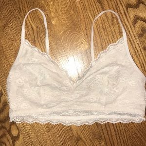 white lacy bralette